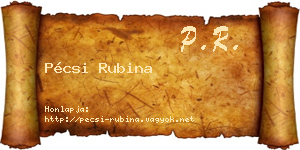Pécsi Rubina névjegykártya