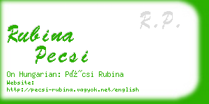 rubina pecsi business card